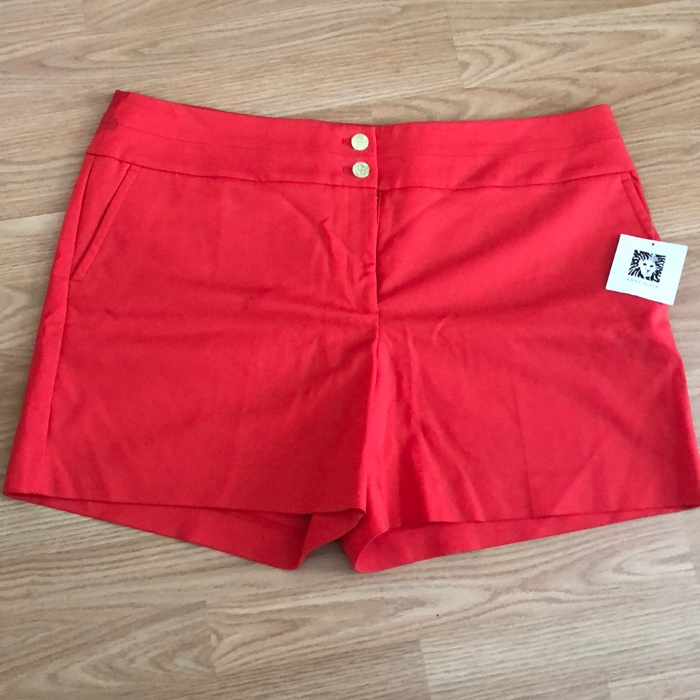 NWT Anne Klein poppy red shorts